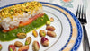 Riso Basmati con salmone, pistacchi e purea di zucchine 