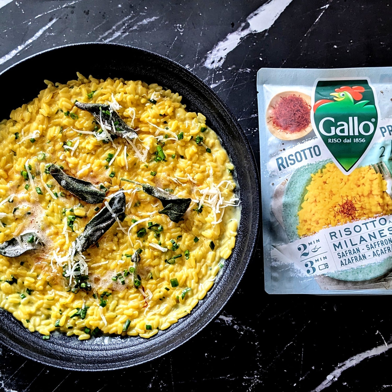SAFFRON RISOTTO, GOATS CHEESE, CHIVE & NUT-BROWN BUTTER SAGE 