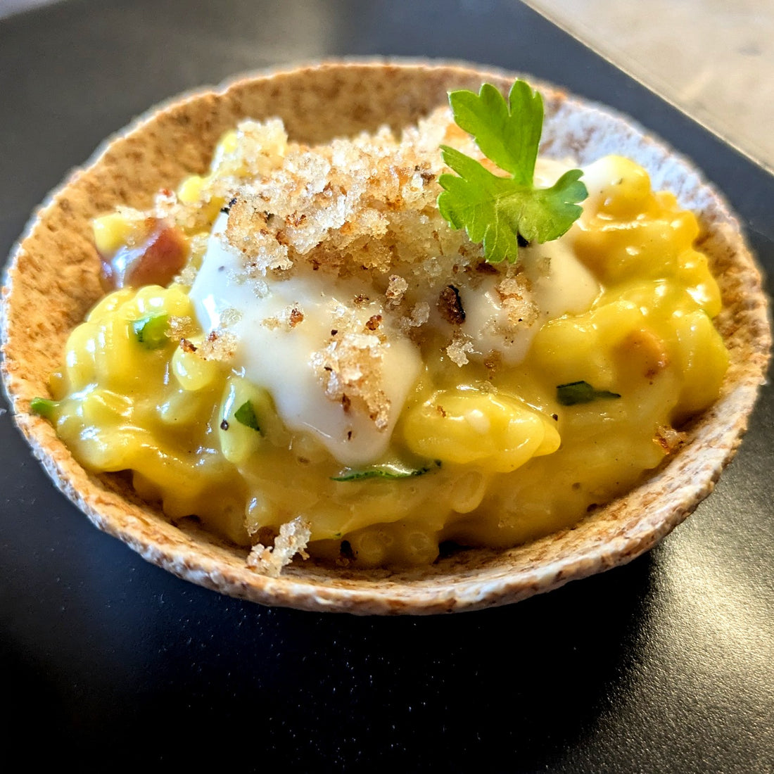 CREAMY CARBONARA RISOTTO & TOASTED PARMESAN BREADCRUMBS 