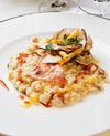 foto ricetta Riso con gamberi di San Remo, funghi porcini e pesche percocche 
