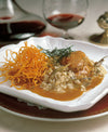 RISOTTO WITH ARTICHOKE HEARTS AND FOIE GRAS ESCALOPE IN MARSALA SAUCE 