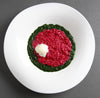 Risotto alla rapa rossa con crema di bietole e burrata 