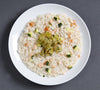 immagine ricetta Risotto con salmone, zucchine, tè verde e crumble alla melissa 