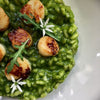 SCALLOP RISOTTO WITH ROCKET PUREE 