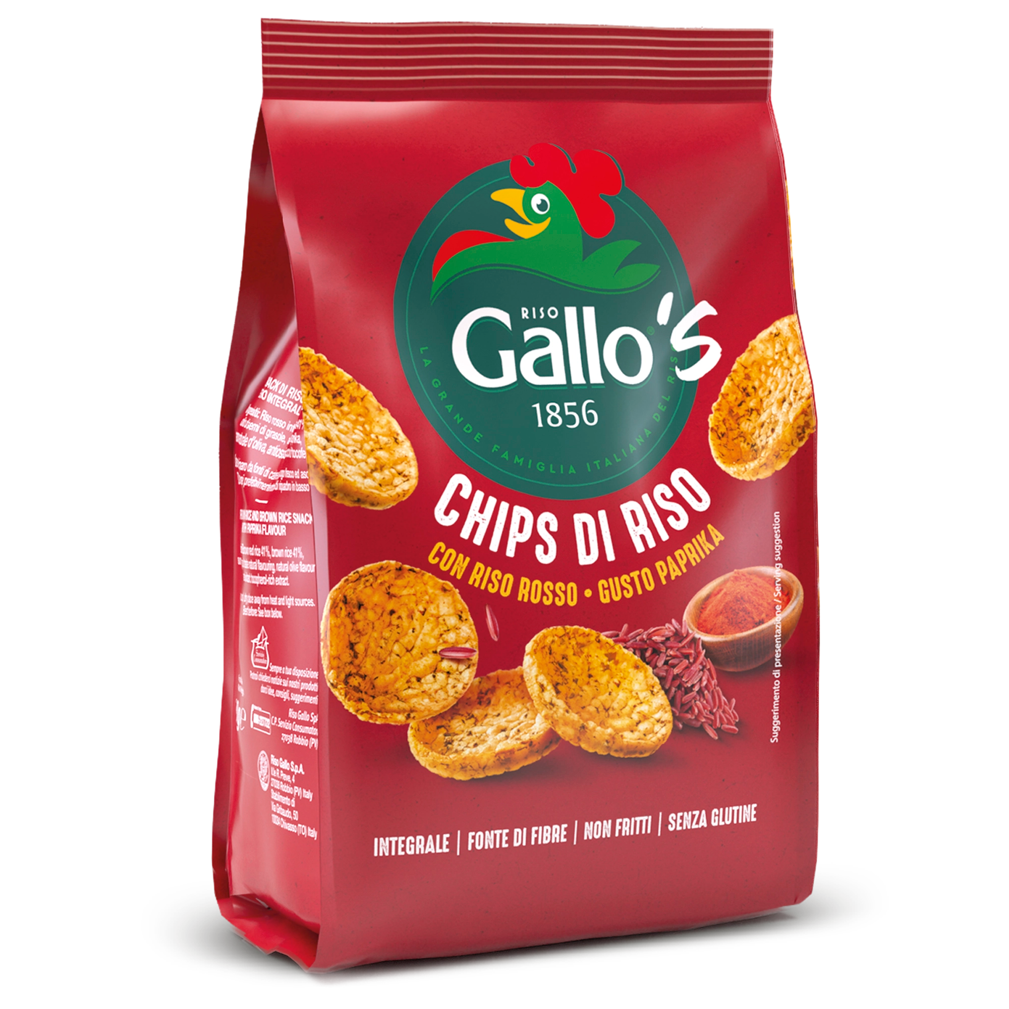 GALLO'S CHIPS con Riso Rosso Integrale e gusto paprika 