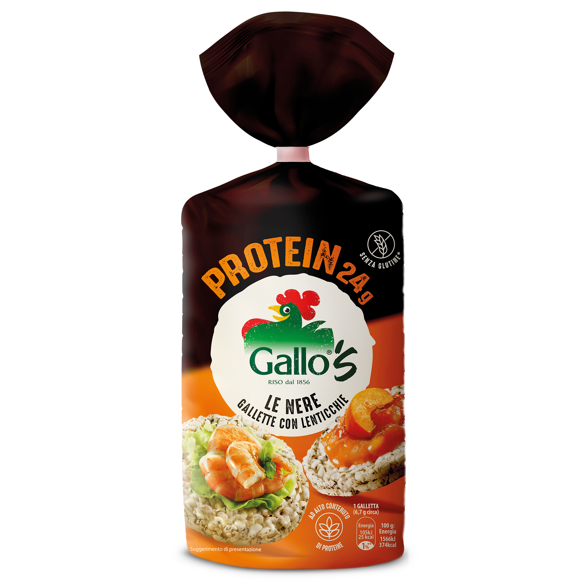 gallette nere protein con lenticchie riso gallo 